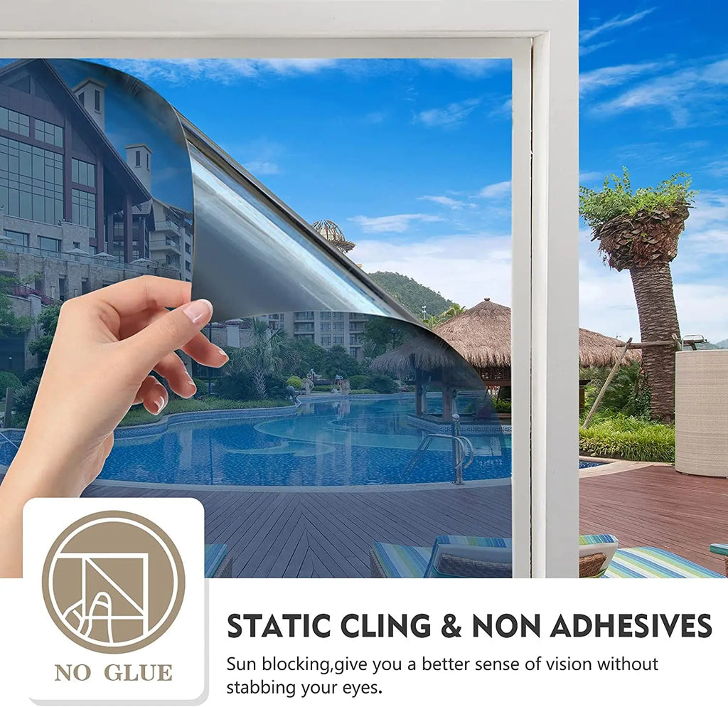 Pellicola Privacy per Finestre — Anti UV, Controllo Calore, Effetto Specchio per Casa e Ufficio