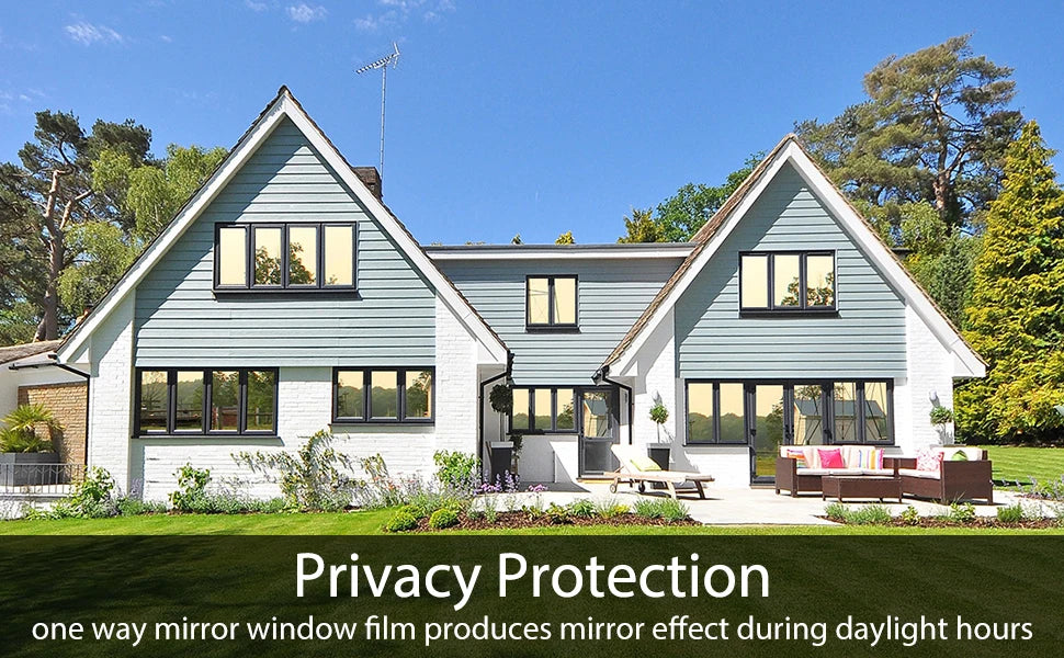 Pellicola Privacy per Finestre — Effetto Specchio, Anti UV, Controllo Calore