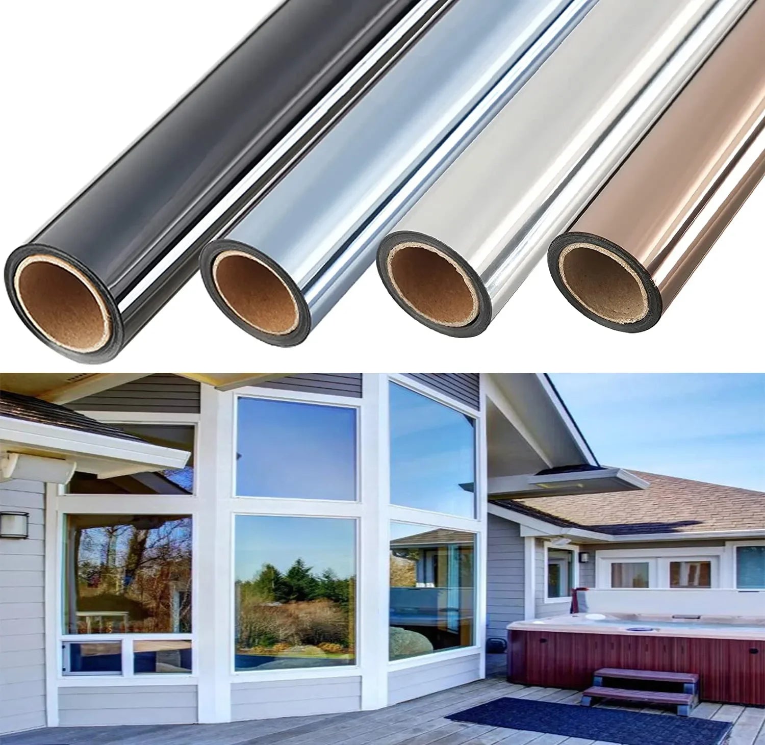Pellicola Privacy Specchio Unidirezionale — Anti UV, Controllo Calore per Casa e Ufficio